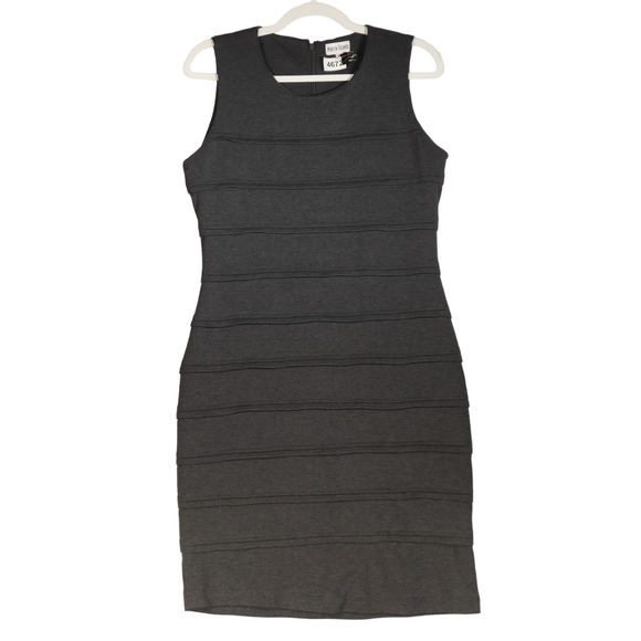 Marvin Richards Knit Dress Women Size 10 Gray Sheath Pencil Stretch Sleeveless - Picture 1 of 5